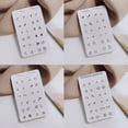 thumbnail image 1 of Juego de 12 pares de pendientes de plata, pendientes sencillos que combinan con todo, estilo de moda para mujeres estudiantes, pendientes pequeños populares, 1 of 5