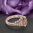 thumbnail image 2 of Gorgeous Boho & hippie 2.00 Carat Oval Cut Vintage Look Morganite And Diamond Moissanite Engagement Ring Set, Wedding Ring in 925 Sterling Silver With 18k Rose Gold Plating Gift For Her, Promise Ring, 2 of 3