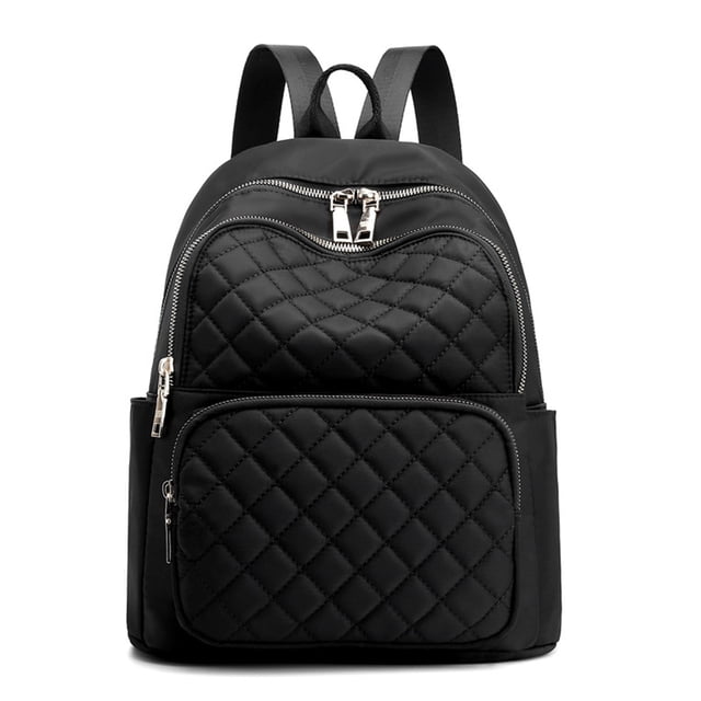 Mochila para mujer, bolso de moda para mujer, mochila de viaje de nailon, bolso de hombro negro, mochila informal pequeña para mujer