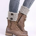 thumbnail image 2 of 2xFashion Mujer Boot Cuff Tejido Suave Pom Pom Calentador De Piernas Toppers Boot Calcetines Gris Sunnimix Puño de bota corto para mujer, 2 of 5