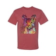 thumbnail image 2 of Wild Bobby Dean Russo Colorful Cat Abyssinian Cat Lover Men Graphic Tee, Vintage Heather Red, Medium, 2 of 5