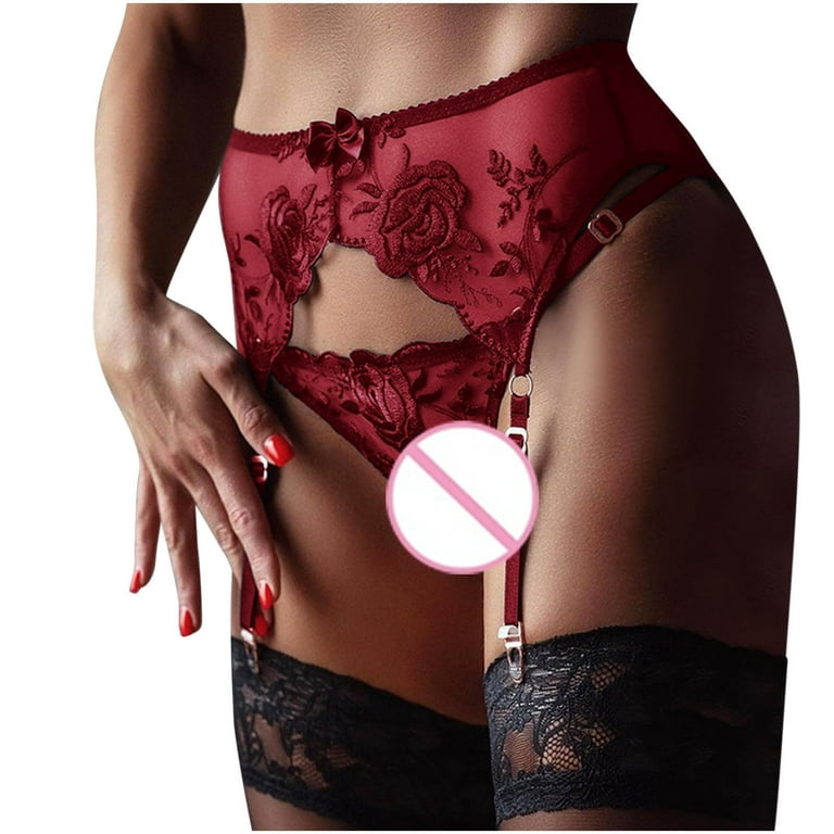 Valentines Lingerie for Women Plus Size Lingerie Lingerie Floral Bow  Embroidered Sexy Fashion Lace Costume Womens Sexy