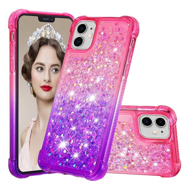 Funda para iPhone 11 Transparente con Brillos Carcasa Protectora Antigolpes con Glitter Brillante