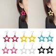 thumbnail image 2 of WINDLAND Fashion Dangle Earrings Y2K Hollow Acrylic Star Pendant Earrings Party Jewelry, 2 of 20