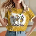 thumbnail image 2 of mihongmao Women's Mardi Gras Party Tee Women's Round Neck Print Casual Print Short Sleeved Short Sleeved Round Neck Top/shirt Yellow 4X, 2 of 6