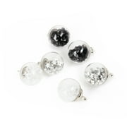 Cousin DIY Glitter Globe Plastic Charms, 6 Piece, Silver/Black/Clear, Adults, Unisex
