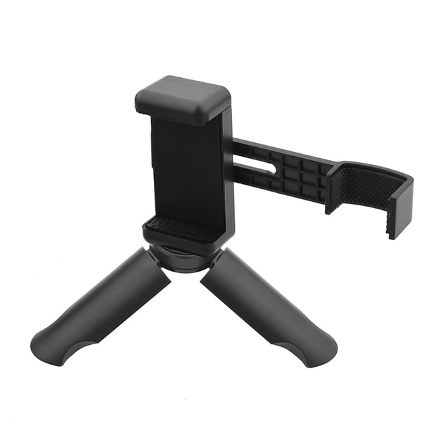 Trípode de mesa ajustable para móvil y cámara - Compatible con DJI Osmo Pocket, soporte ligero de ABS negro (76.9g) incluye pinza y base mini