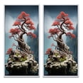 thumbnail image 2 of Designart "Bonsais Wisdom Asian beauty VI" Asian Art Framed Wall Art Set Of 2 - Red People Framed Wall Art Set Of 2, 2 of 7