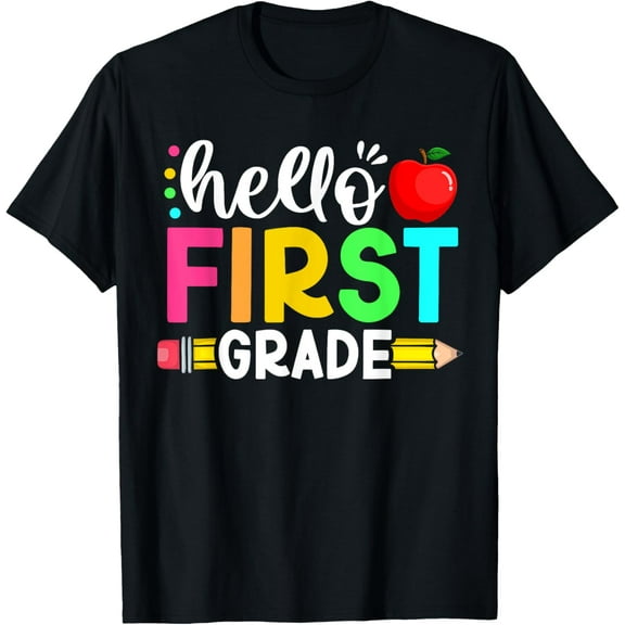 Hello First 1st Grade Back To School Teachers Boys Girls T-Shirt