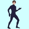 thumbnail image 2 of XXWXYD Combinaison Intégrale pour Enfants à Manches Longues avec Pieds, Col Roulé, Extensible, pour Gymnastique, 2 of 6