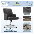 thumbnail image 5 of Serta Leighton Home Office Desk Chair Chrome Nailheads Twill Fabric Dark Gray, 5 of 11