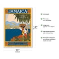 thumbnail image 2 of Jamaica - The Gem of the Tropics - Beautiful Healthy Accessible - Tickets by All Steamship Lines Here - Vintage Travel Poster by CKS c.1910 - Master Art Print 10in x 14in, 2 of 4