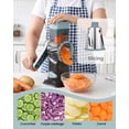 thumbnail image 5 of M Buder Rotary Cheese Grater with 3 Interchangeable Blades, Hand Crank Cheese Shredder Vegetable Chopper , Mandoline Slicer, Suction Base, Gray, 5 of 10