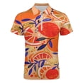 thumbnail image 4 of Fresh Citrus Orange Men Zipper T-shirt Summer Casual Short Sleeve T-shirt Top, 4 of 7