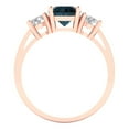 thumbnail image 4 of Clara Pucci 14K Rose Gold Solid Gold LondonBlueTopaz Three-Stone Anniversary Ring for Women - 1.5 cttw Round Cut, 4 of 8