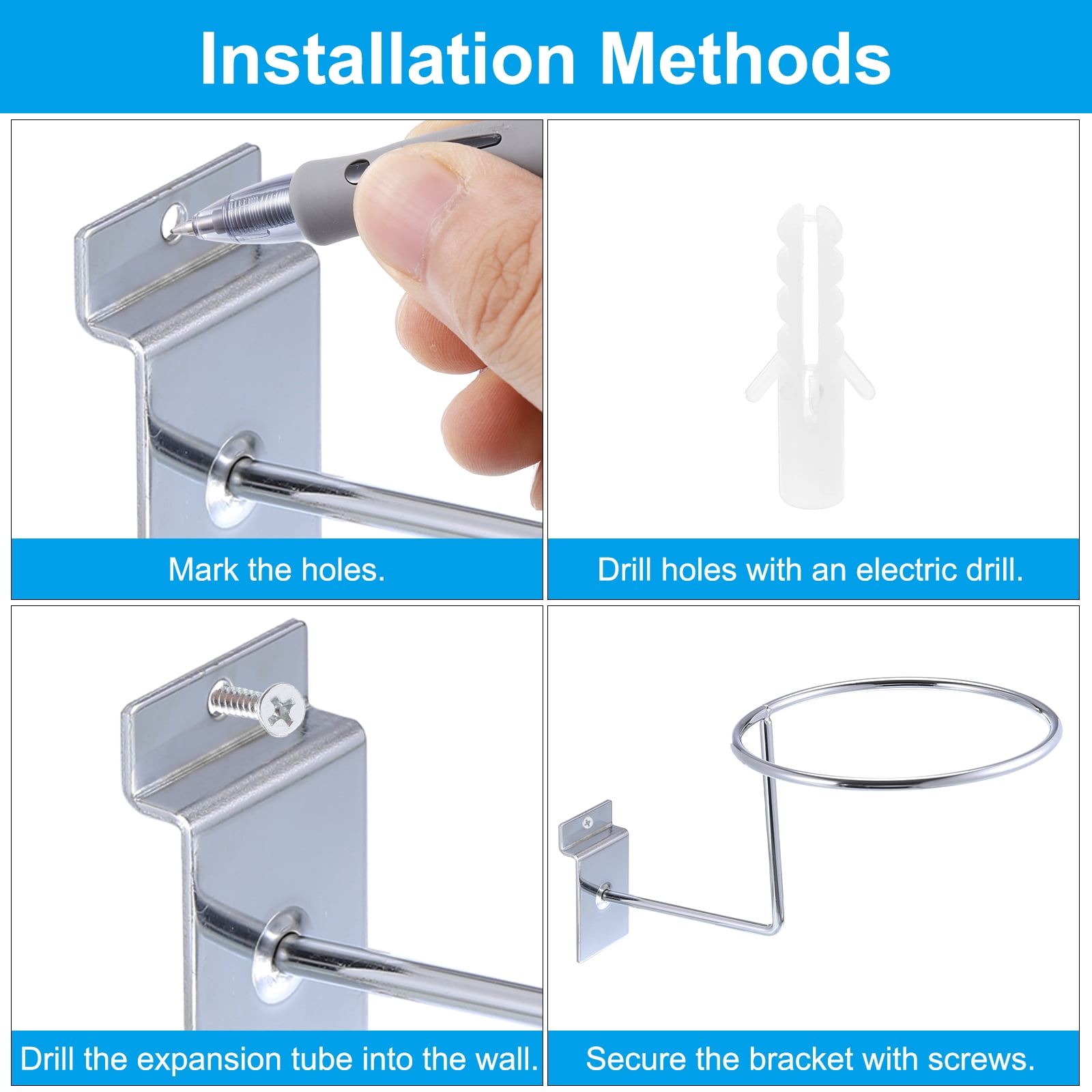 Unique Bargains 2Pcs Motorcycle Helmet Holder Wall Mount for Caps Hats Jacket Basketball