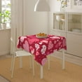 thumbnail image 5 of Valentine''s Day Tablecloth 52x52 Inch Square, Love Hearts Table Cloth, Pink Valentine Tablecloths Polyester Fabric Farmhouse Decorative for Valentine Wedding Home Dining Party, 5 of 6