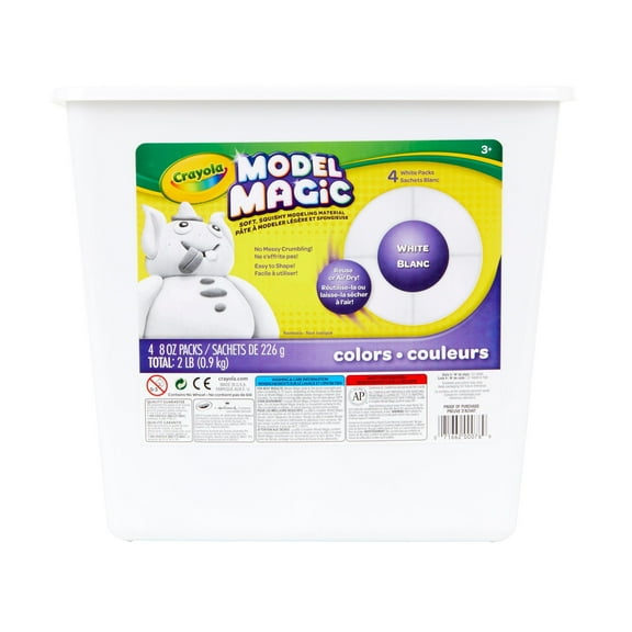 Crayola Model Magic 2 lb. Resealable Bucket, White, Modeling Compound, Classroom Must Haves, Holiday Craft Supplies, Gift for Teachers and Kids, 3