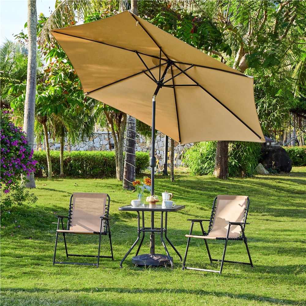 Renwick Set of 2 Outdoor Folding Dining Chairs with Armrests, Beige