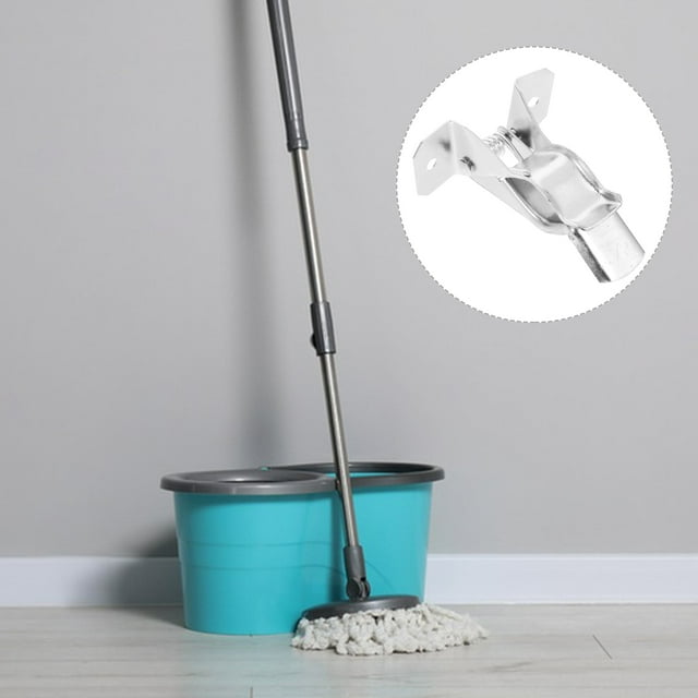 unbranded 10Ud Organizador De Trapeadores Y Escobas Para Montaje En Pared Color Plata