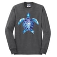 thumbnail image 2 of Sea Turtle Tie Dye Art Animal Lover Mens Long Sleeve Shirt, Heather Black, 3XL, 2 of 3