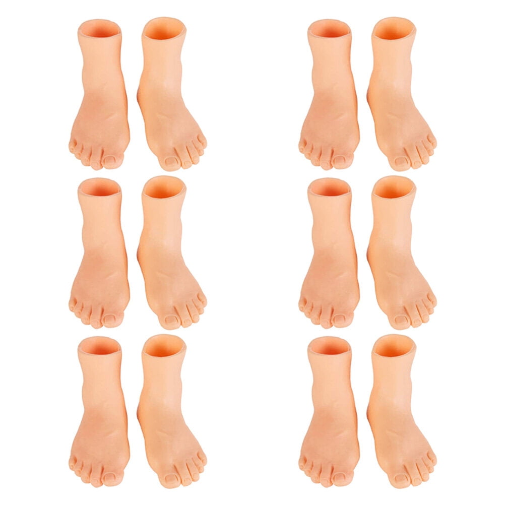 5 Sets Vinyl Foot Puppets Interactive Finger Puppets Mini Foot Left