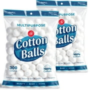 DecorRack 600 ct Small Cotton Balls, 100% Pure Natural Cotton, for Make-Up, Nail Polish Removal, Pet Care, Soft and Absorbent (Pack of 600) C33