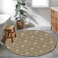 thumbnail image 3 of Small Round Rug 3Ft Washable Non-Slip, Khaki Daisy Circle Area Rugs for Living Room Bedroom, Modern Farmhouse Chrysanthemum Floral Indoor Floor Mats Carpet Runner for Home Decor, 3 of 8