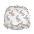 thumbnail image 2 of Haiem Gray Rabbit Classic Snapback Cap Flat Bill Hat Baseball Cap Adjustable Size Cotton Dad Hat, 2 of 9