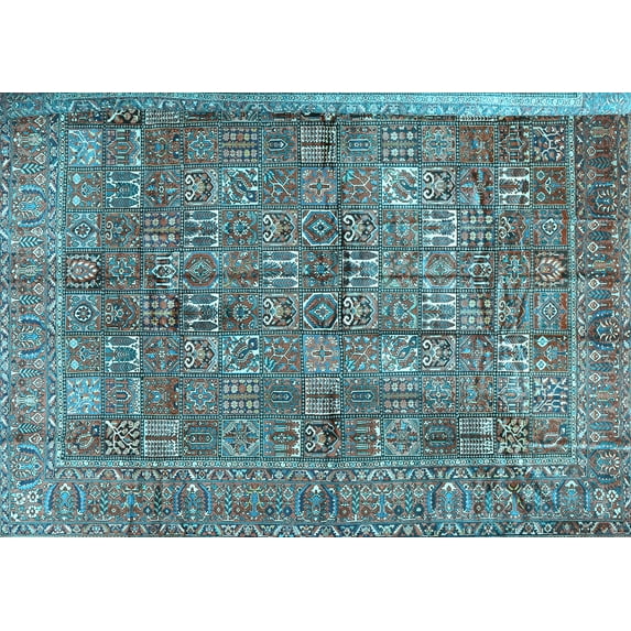 Ahgly Company Indoor Rectangle Persian Light Blue Traditional Area Rugs, 5' x 7'