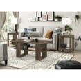 thumbnail image 5 of Home Design Beverly 3-Piece Coffee Table Set with 1 Rectangular Coffee Table and 2 Square End Tables, Each with Open Shelf for Storage and Display, Modern Living Room Design, Brown Oak, 5 of 5