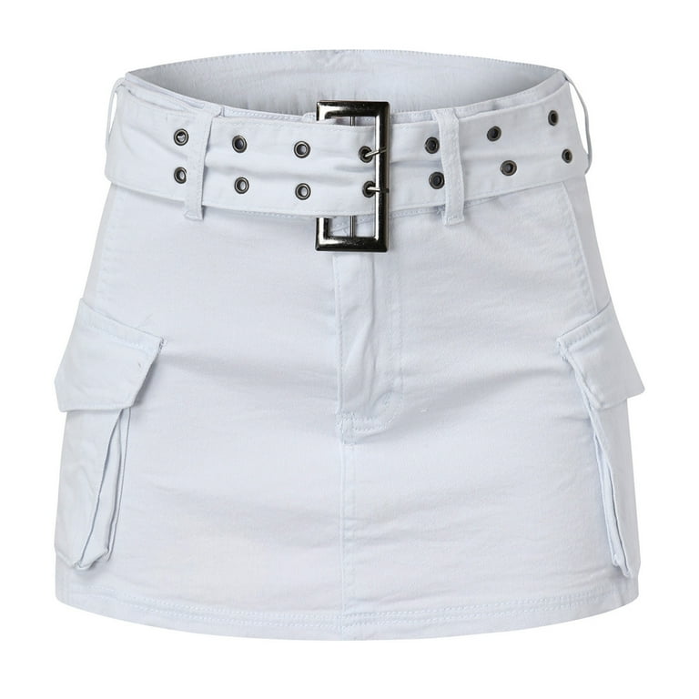Women s Basic Flared Casual Skater Skirt Personalized Solid Color Belt Wrap Skirt Tight Short Skirt