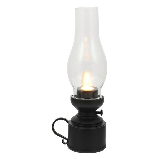 LED Decor Rustic Accent Kerosene Retro LED Kerosene Chamber Oil Lamp Handheld Oil Lantern Vintage Kerosene Lamp