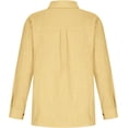 thumbnail image 4 of NANAHuang Womens Button Down Cotton Linen Shirts V Neck Roll Up Long Sleeve Blouses Loose Collared Shirt Casual Work Tops, 4 of 8
