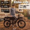 thumbnail image 4 of Deepower K3 Electric Bike for Adults, 1500W Peak Motor 28MPH Electric Bike, 48V 15Ah Removable Battery 20"x4.0 Fat Tire Ebike, Dual Suspension 7-Speed Moped Bicycle, UL 2849 Certified, 4 of 9
