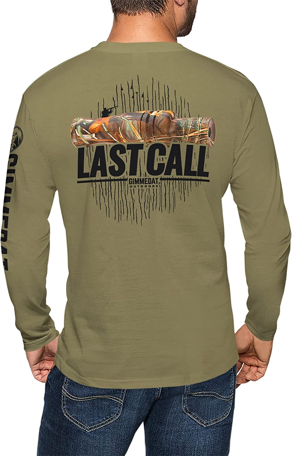 GIMMEDAT Last Call Duck Hunting Long Sleeve Shirt Men Women Funny Gift (XXLarge) Khaki