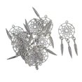 thumbnail image 2 of EHJRE 10pcs Feather Tassel Alloy Charm Pendants Findings for Jewelry Making Crafts Tibetan, 2 of 9