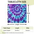 thumbnail image 2 of Purple Blue Tie Dye Spiral Pattern Square Fitted Tablecloth with Elastic Edge,Square Table Cover,Washable Elastic Table Cover for Home Kitchen Party Decor 34"x34", 2 of 6