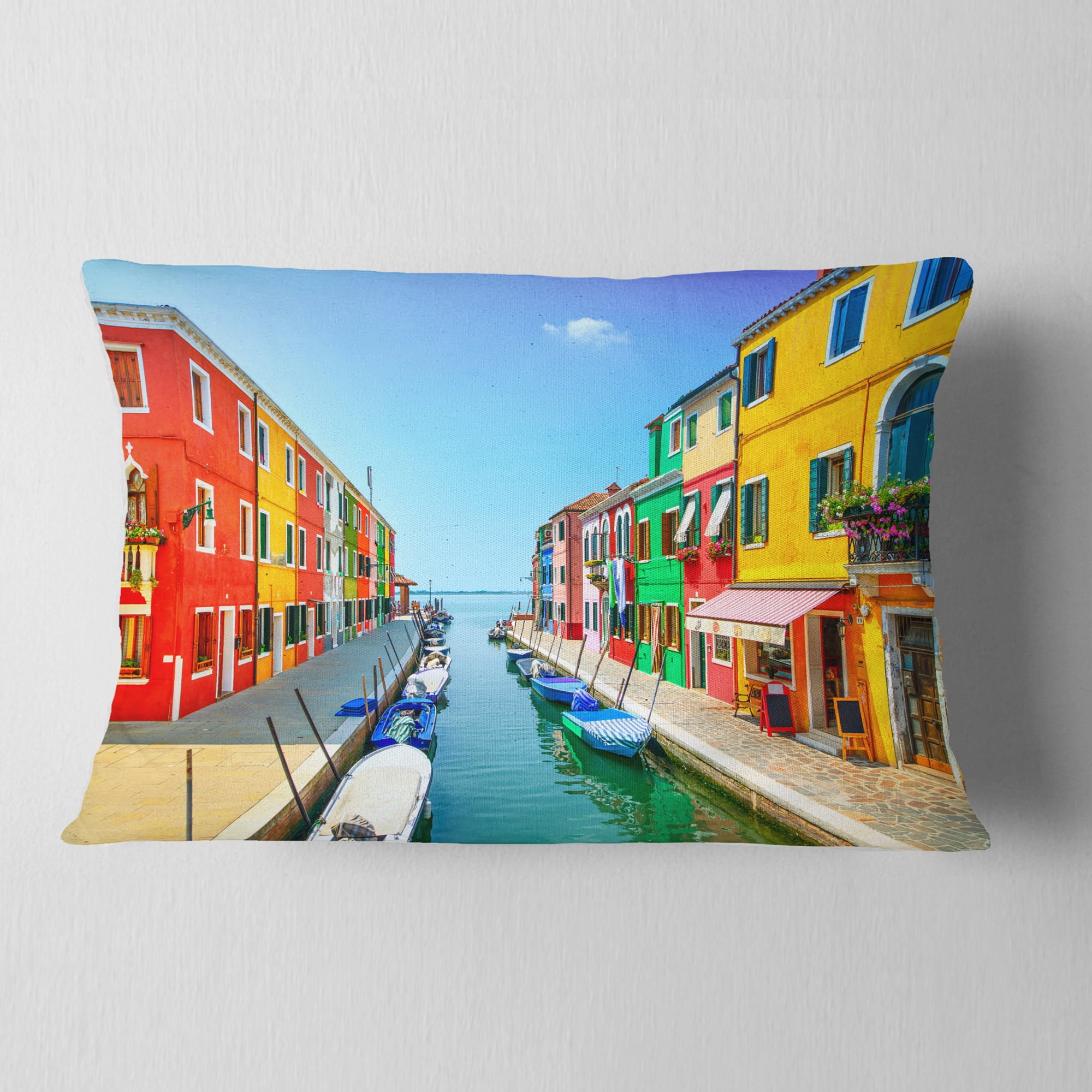 Designart 12" x 20" Red Polyester Throw Pillow