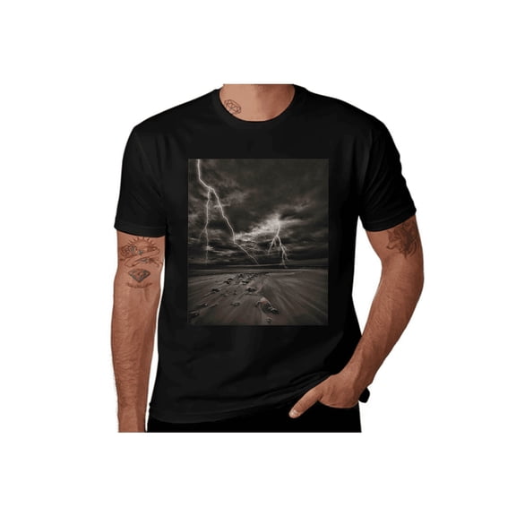 Men's Dramatic Stormy Lightning Nature Graphic T-Shirt