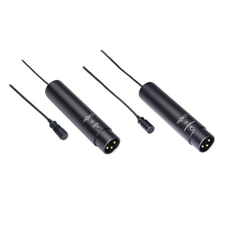 - Movo LV4 Dual XLR Lavalier Interview Kit with Omnidirectional and Cardioid Microphones, Lapel Clips and Windscreens
