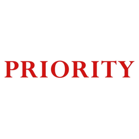 Printtoo Priority Self Inking Rubber Stamp Pre-Inked Office Stamp- Home Office Business Stationery, Red- 42 x 9 mm