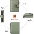 thumbnail image 4 of GHSDFBB Small Wallet for Women Genuine Leather Bifold Compact RFID Blocking Small Womens Wallet, AT-Light green, Compact (5206), 4 of 6