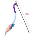 thumbnail image 2 of Cat Toys Cat Teasing Stick Pompom Feather Wand Kitten Interactive Toys Mini Bell Cat Rod for Kitten Cat Having Fun Exercise Playing(red&Yellow), 2 of 7
