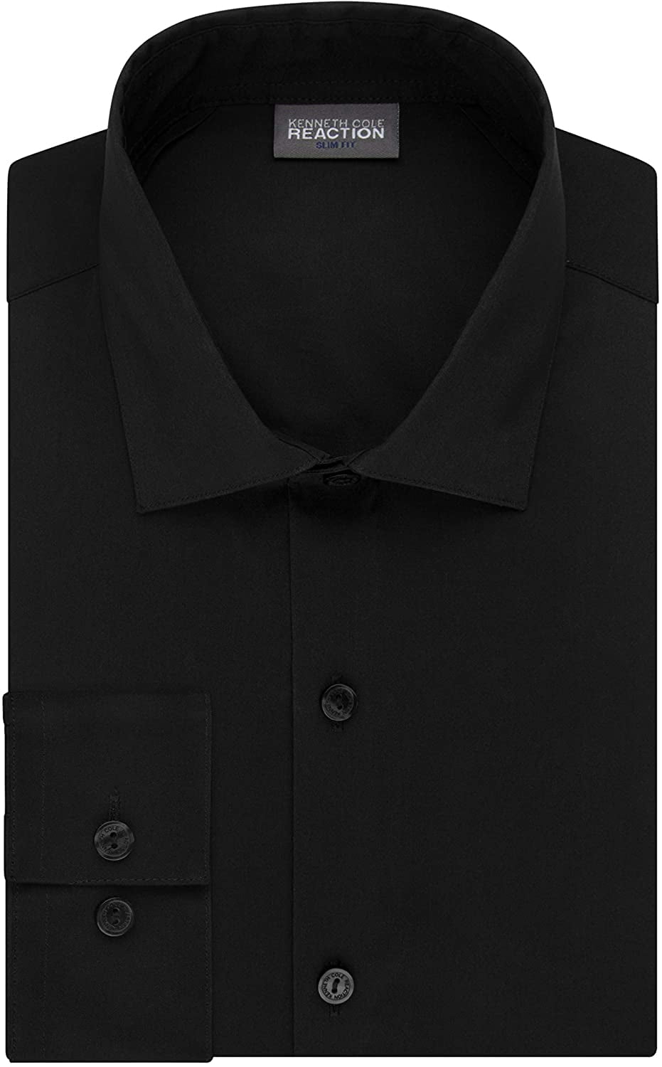black spread collar dress shirt
