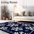 thumbnail image 2 of ODIKA 5'x7' Machine Washable Non-Slip Area Rug, Festive Snowflake Winter Accent Decorative Anti Slip Floor Covering High Traffic Rug with Pad, Blue, 732602, 2 of 8