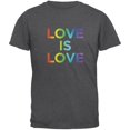 thumbnail image 1 of LGBT Gay Pride Love Is Love Dark Heather Adult T-Shirt, 1 of 1