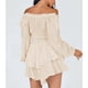 thumbnail image 2 of Vestido de mujer, mono, mono con hombros descubiertos, mono largo de manga larga, minivestido, mono, artesanía superior, 2 of 5
