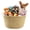 Beige, variant on 16-inch Grey Cotton Rope Dog Toy Storage Large Bin with Handles, Pet Toy Storage Basket
