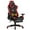 Red, variant on Costway Adjustable High Back Racing Gaming Chair with Footrest and Lumbar Massage, White